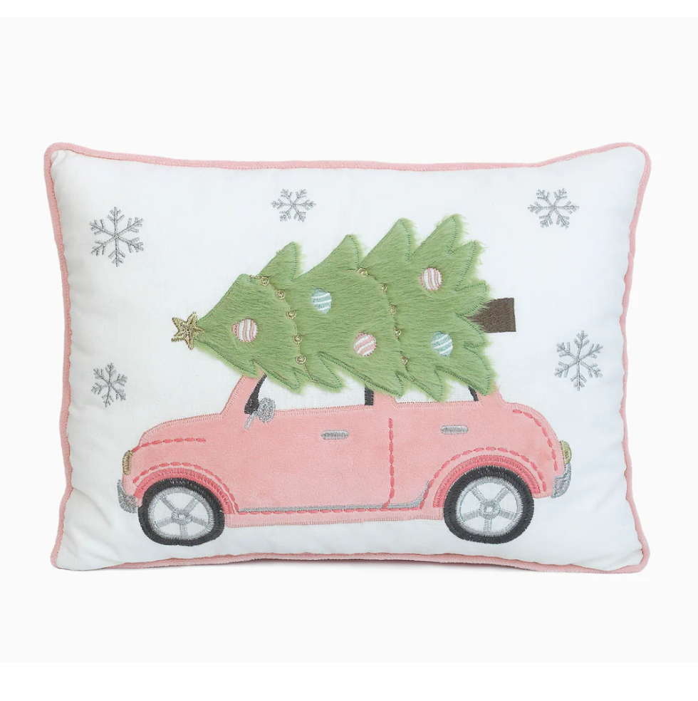 Pink Lumbar Holiday Pillow