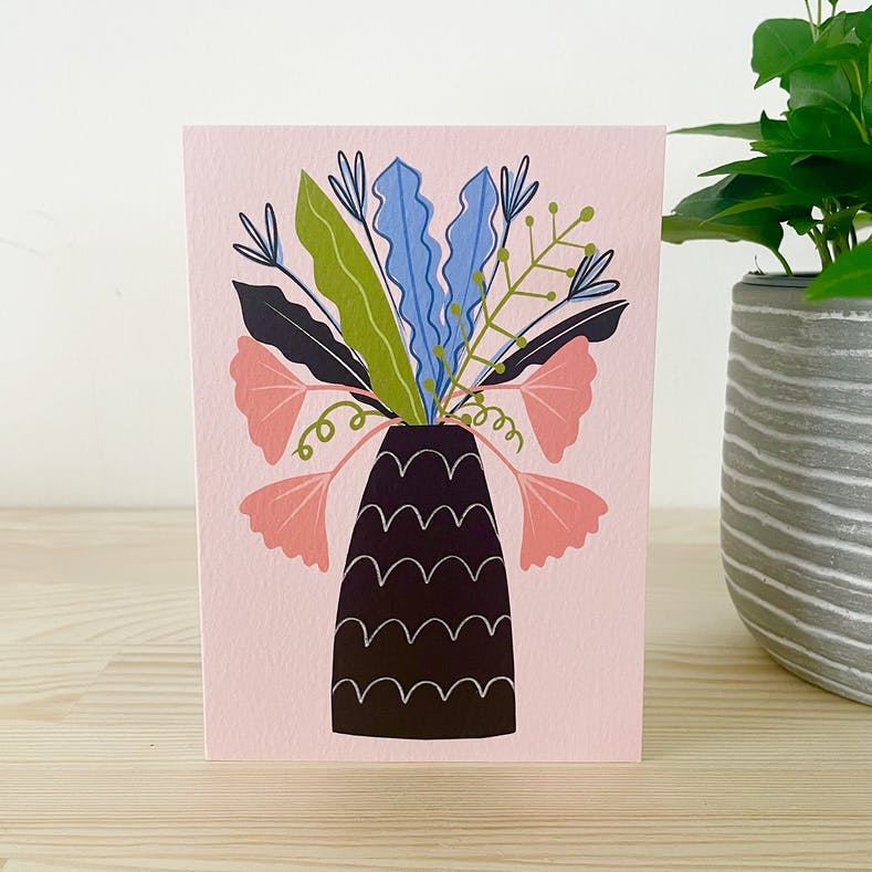 Leaves in Vase Card