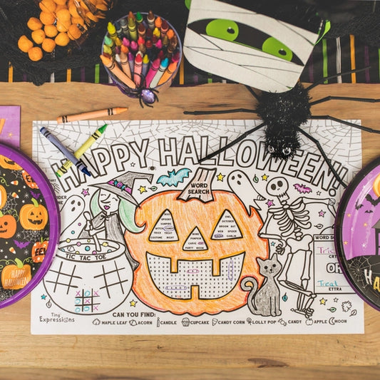 Halloween Paper Pumpkin Placemats