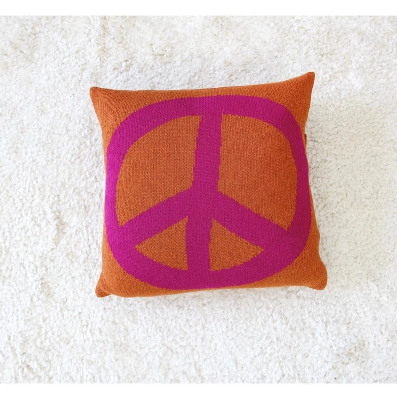 Peace Sign Knit Pillows