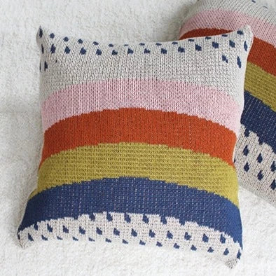 Rainbow Knit Pillow
