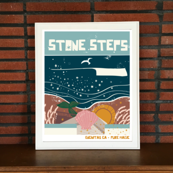 Stone Steps Beach Print