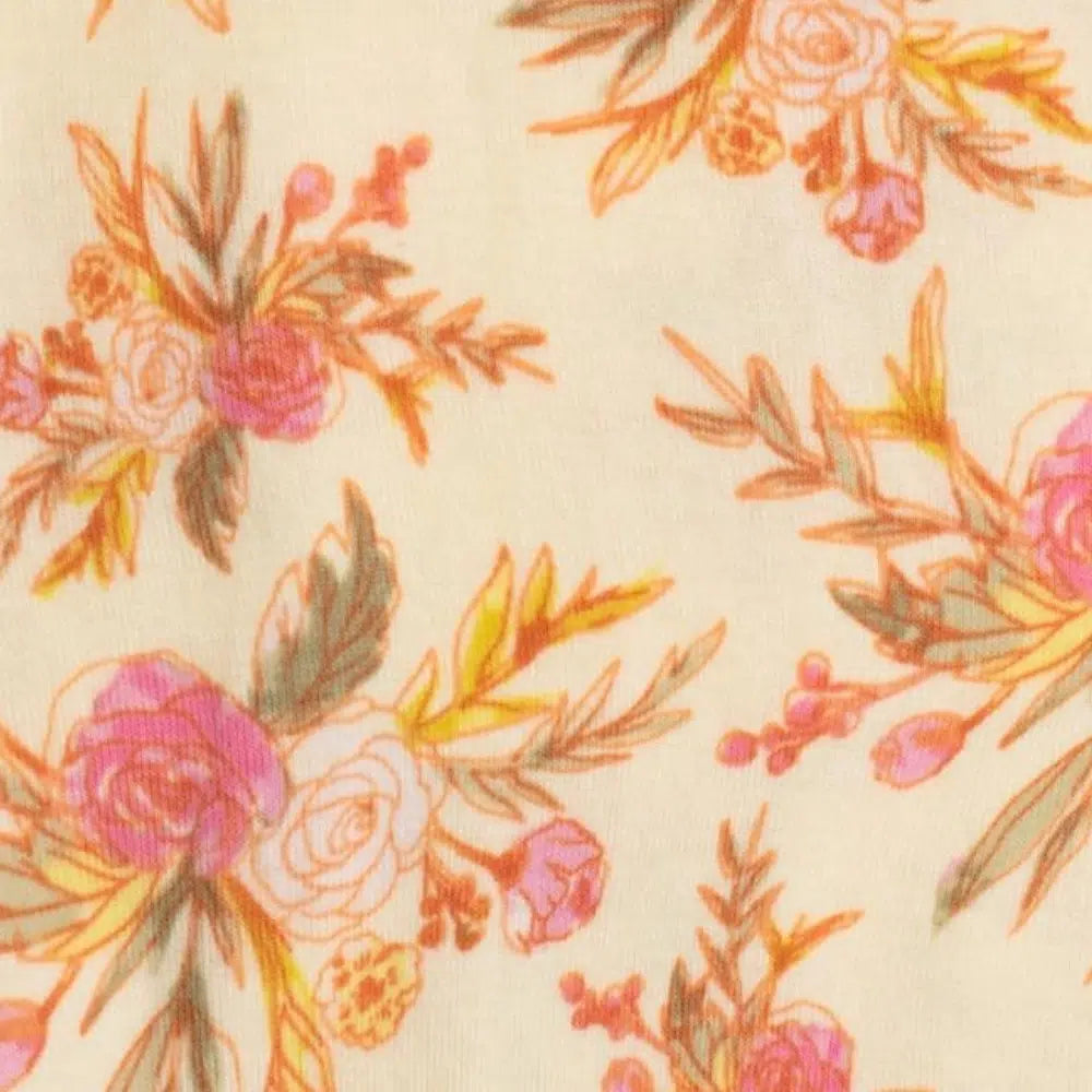 Vintage Floral Organic Cotton Three-Layer Kerchief Bib