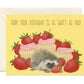 Hedgehog & Strawberry Cupcakes Card